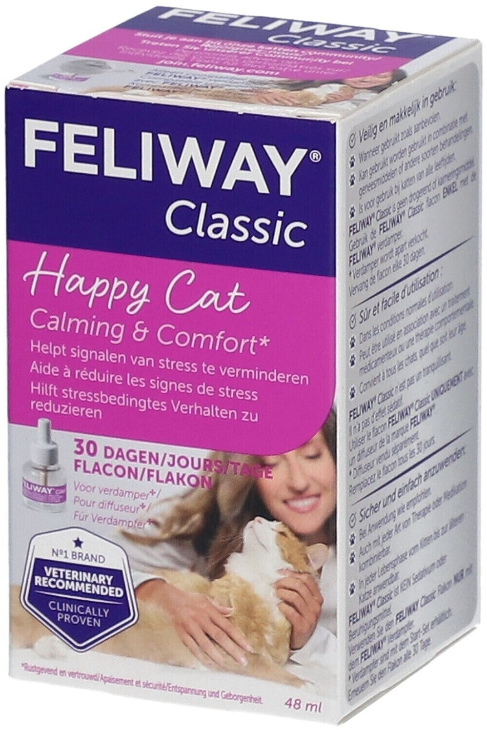 FELIWAY Classic Katze Beruhigung Flacon 1 Monats-Nachfüllflakon 48ml Kratzen