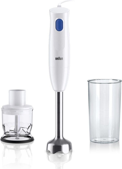 Braun MultiQuick 1 MQ10.201MWH Stabmixer Edelstahlfuß 450W 600ml Becher Weiß