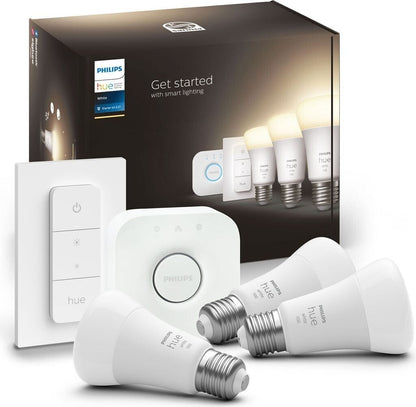 Philips Hue Starter Set White E27 A60 3 Lampen Bridge Dimmschalter