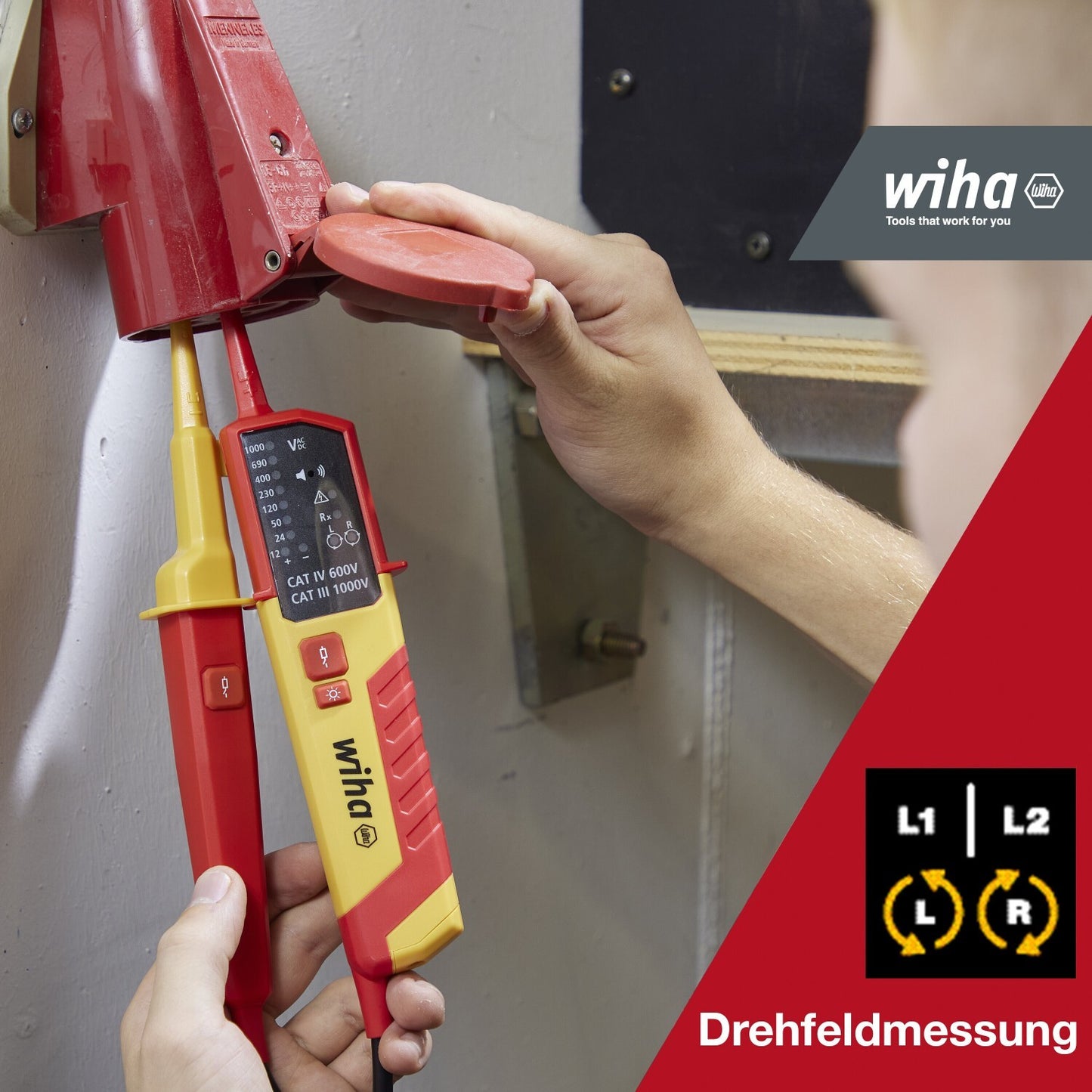 Wiha Spannungs und Durchgangsprüfer SB25516 12-1000V AC CAT IV 45216