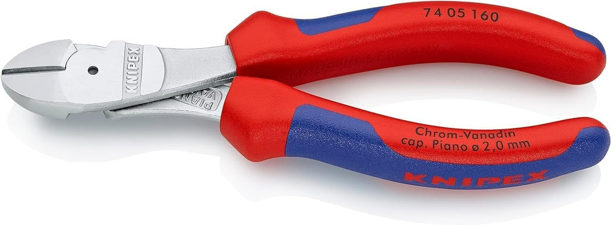 Knipex Kraft-Seitenschneider 160mm verchromt Mehrkomponenten-Griff (74 05 160)