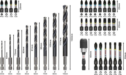 Bosch PRO Impact Metal Set 35-tlg. HSS-G Metallbohrer Bits Koffer 2608521U81