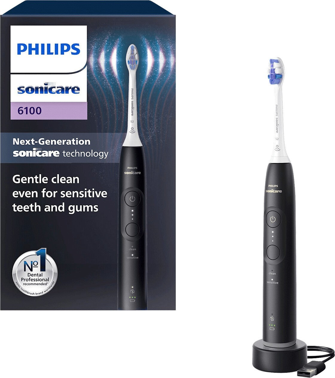Philips Sonicare 6100 HX7401/01 Schallzahnbürste Weiß Drucksensor