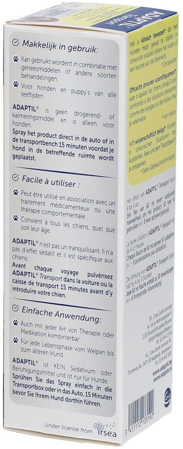 ADAPTIL Transport Spray für Hunde | 60ml Anti Stress Spray Für Zuhause und Reise