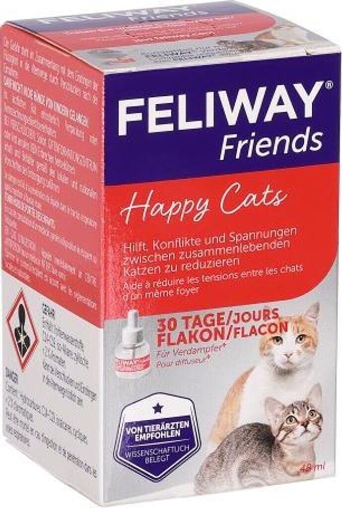 Feliway Friends 30-Tage-Nachfüllflakon - 48ml für Mehrkatzenhaushalt Beruhigung