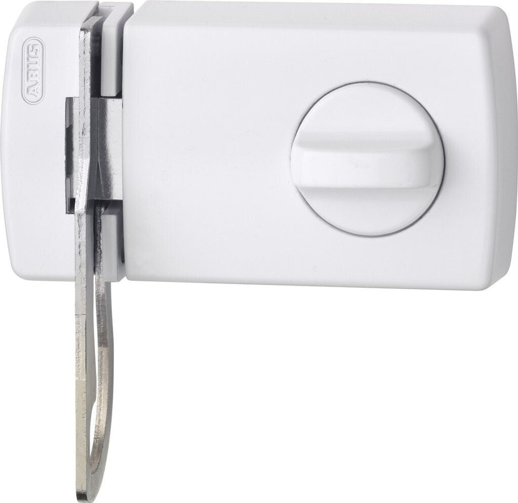 ABUS 2130 W Türzusatzschloss weiß Sperrbügel spaltbreit öffnen DIN L R