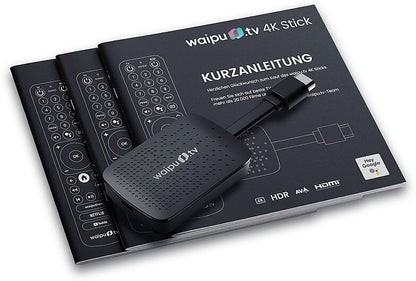 waipu.tv 4K Stick Android TV HDR WLAN Bluetooth HDMI inkl. Fernbedienung Streami