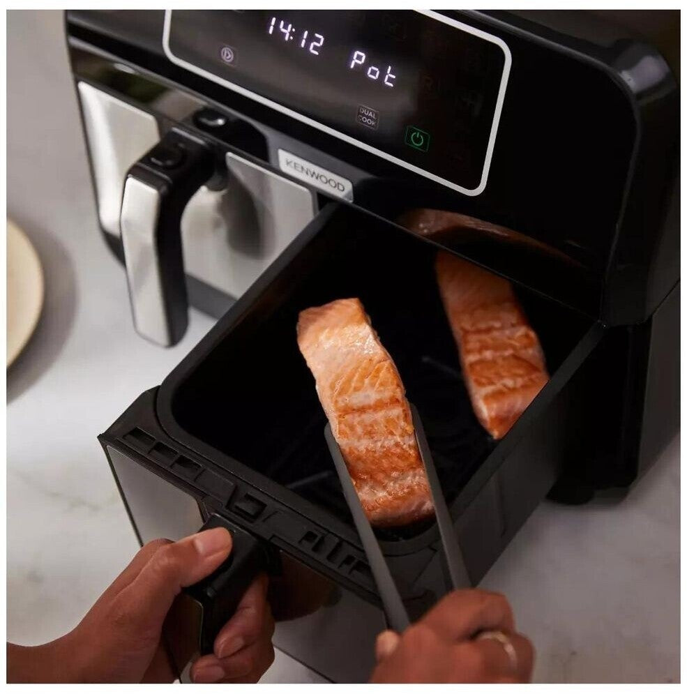 Kenwood kHealthy Fry Twin Airfryer HFM20.000MB 8L Dual Zone 8 Programme Schwarz