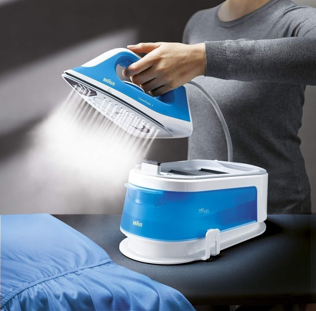 Braun IS1012BL CareStyle 1 Dampfbügelstation 340g Dampfstoß 2400W Blau Weiß