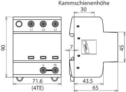 DEHN Kombi-Ableiter DSH TNC 255 Typ 1+2 Überspannungsschutz 941300