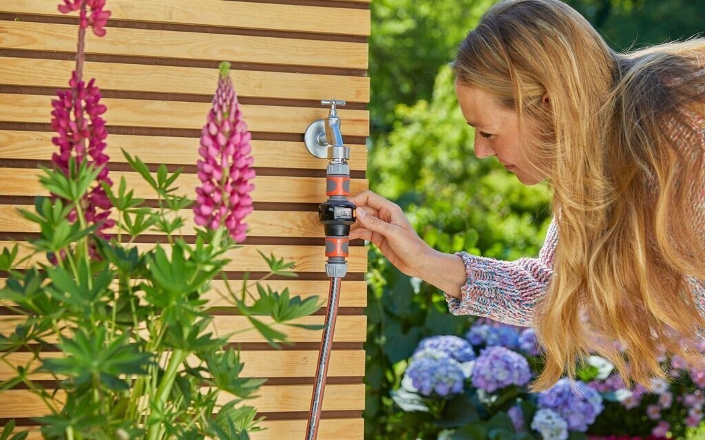 Gardena AquaCount 18350-20 Wassermessgerät Durchflusszähler 4 in 1 Wasserzähler