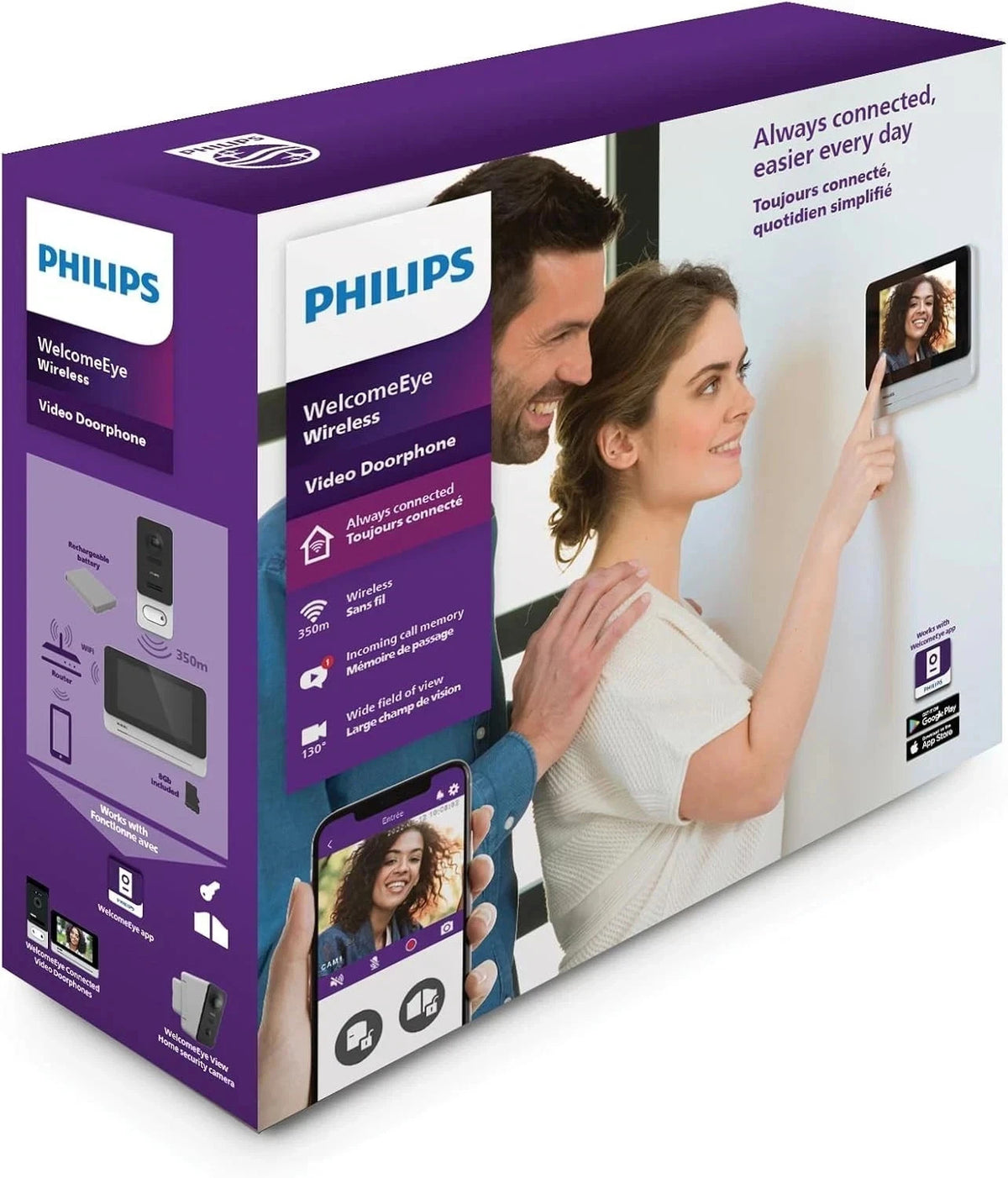 Philips WelcomeEye Wireless Video Türsprechanlage 7 Zoll Touch WLAN Set 531039