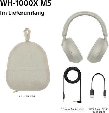 Sony WH-1000XM5 Noise Cancelling Wireless Kopfhörer Bleutooth Headphones  Silber