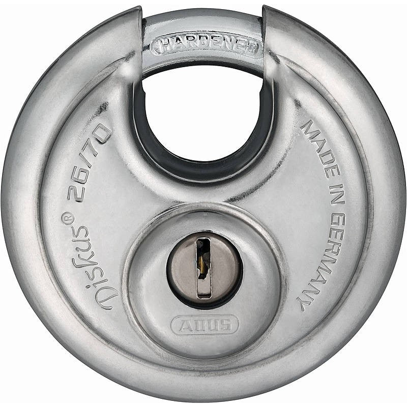 ABUS Diskus 26/70 Vorhangschloss Edelstahl 70mm Sicherheitsstufe 8 2 Schlüssel