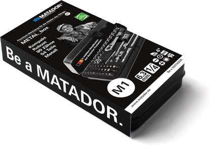 MATADOR Ratschenkasten 1/4" 54-teilig Steckschlüssel & Bit Set METAL_box M1 2145