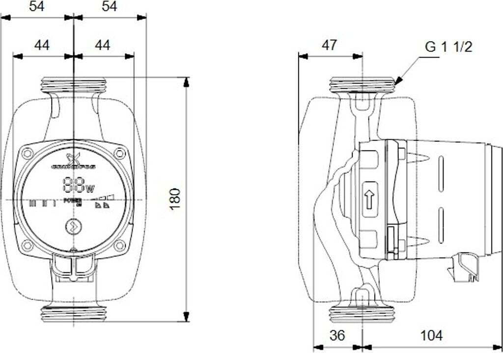 Grundfos Alpha1 25-40 180mm Hocheffizienz Umwälzpumpe 230V