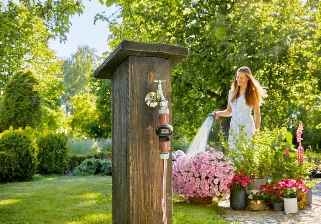 Gardena AquaCount 18350-20 Wassermessgerät Durchflusszähler 4 in 1 Wasserzähler