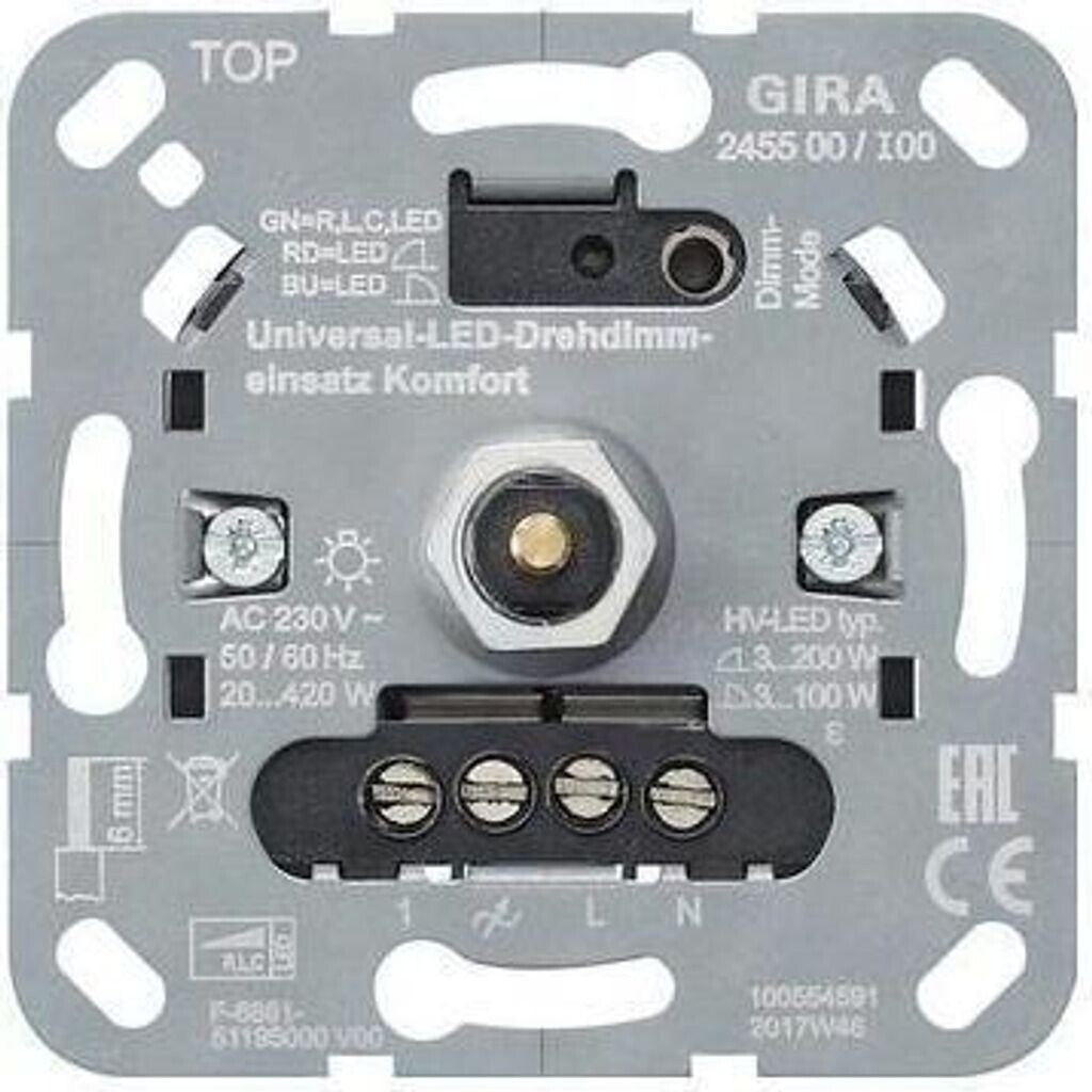 Gira S3000 Universal LED Drehdimmeinsatz Komfort 245500 Unterputz