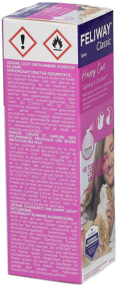 FELIWAY Classic Spray, 60ml - Für zusätzliche Enstpannung, Zuhause und auf Reise