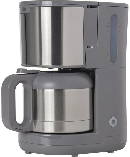 Braun Filterkaffeemaschine KF 1500 GY, OptiBrew System, 15 Tassen grau Edelstahl