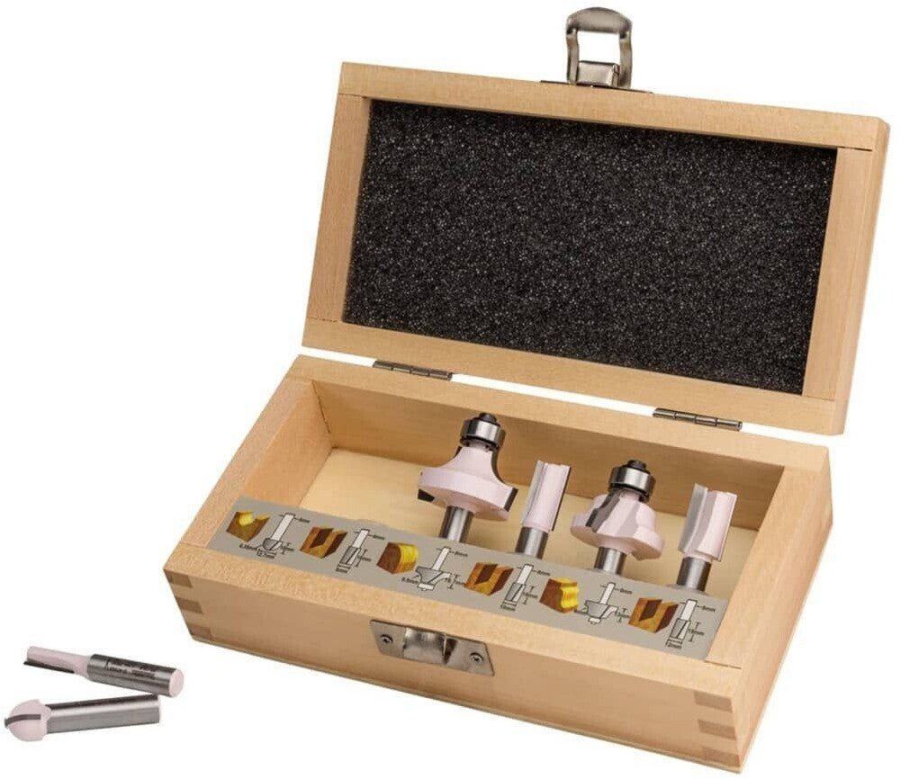 Makita D-53540 Fräser Set 8mm 6 teilig Nutfräser Oberfräse Holz