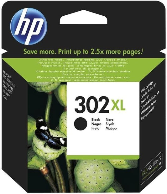 HP 302XL, Black, 8,5ml Pages: 480, High Capacity, F6U68AE#301(Neu) Original V.