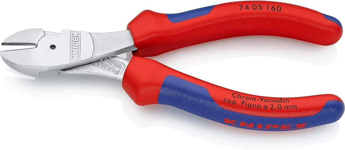 Knipex Kraft-Seitenschneider 160mm verchromt Mehrkomponenten-Griff (74 05 160)