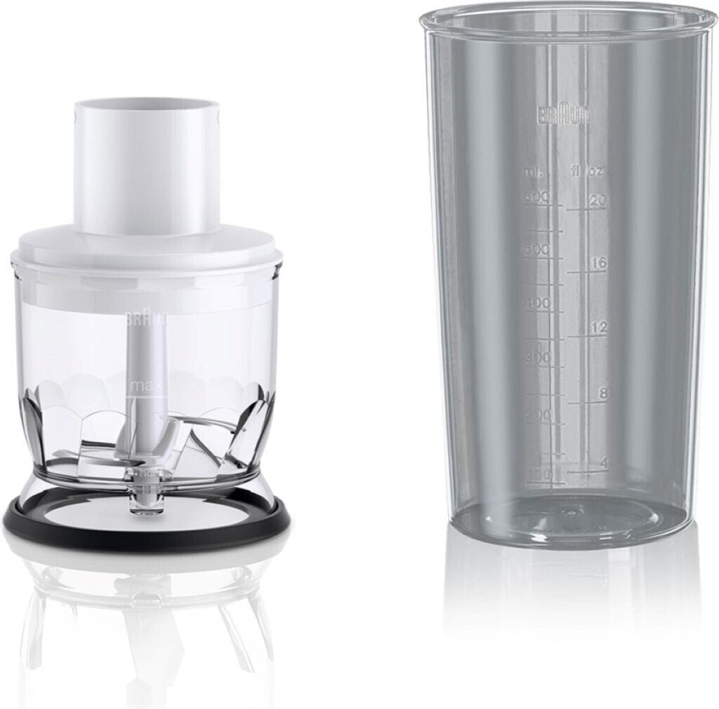 Braun MultiQuick 1 MQ10.201MWH Stabmixer Edelstahlfuß 450W 600ml Becher Weiß