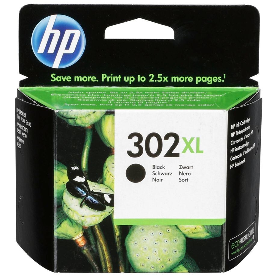 HP 302 XL Tintenpatrone - Schwarz (F6U68AE)