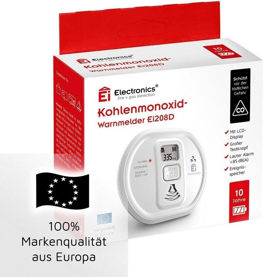 Ei Eletronics Kohlenmonoxid Melder 10 Jahres Batterien Rauchmelder Ei-208D 3X179