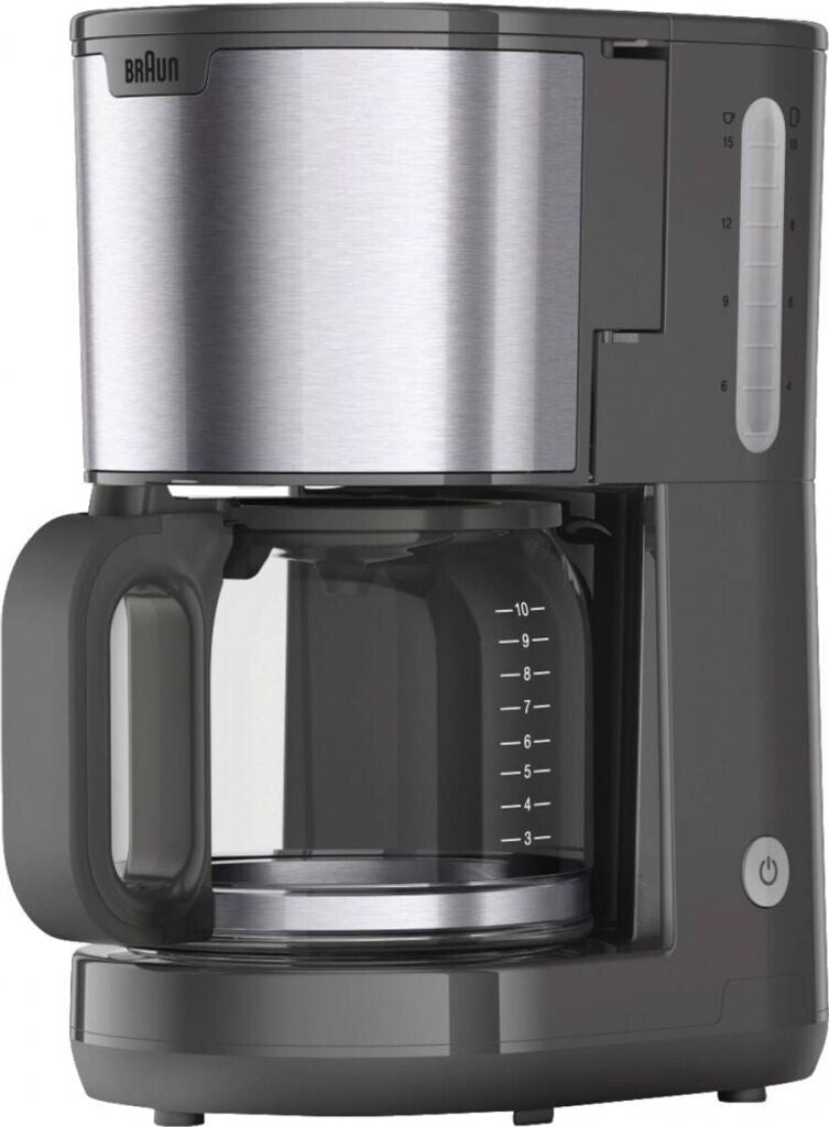 Braun Filterkaffeemaschine KF 1500 GY, OptiBrew System, 15 Tassen grau Edelstahl