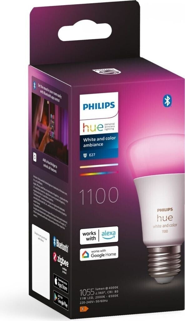 Philips Hue White & Color Ambiance  LED Lampe E-27. 1100L 1er Pack 16M. Farben