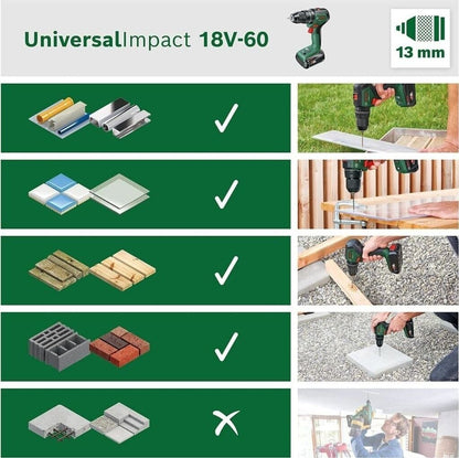 Bosch UniversalImpact 18V-60 Akku Schlagbohrschrauber 06039D7100 SOLO