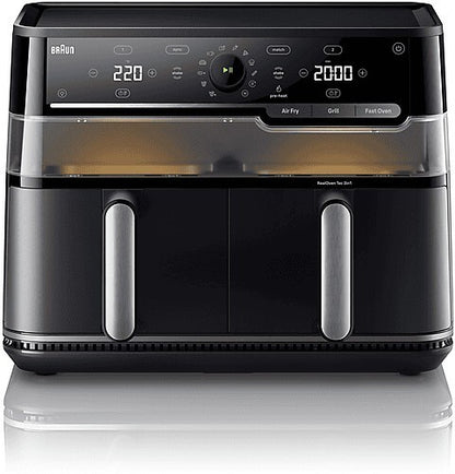 BRAUN TwinCook 5 10L TD 5073 Dual Air Fryer Heißluftfritteuse mit Sichtfenster