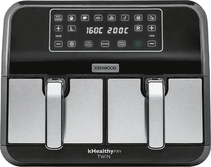 Kenwood kHealthy Fry Twin Airfryer HFM20.000MB 8L Dual Zone 8 Programme Schwarz