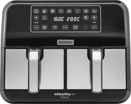 Kenwood kHealthy Fry Twin Airfryer HFM20.000MB 8L Dual Zone 8 Programme Schwarz