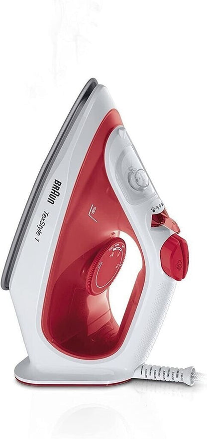Braun TexStyle 1 SI1019RD Dampfbügeleisen 1900W 120g Dampfstoß 220ml Rot Weiß