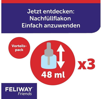 FELIWAY FRIENDS 3x30 Tage Vorteilspack- Pheromone Lösung bei Stress mit Katzen