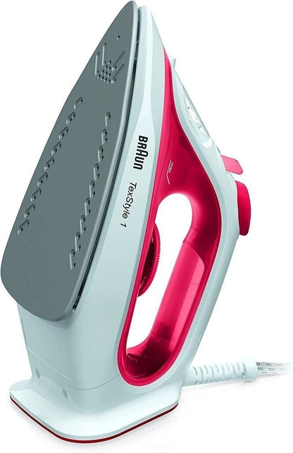 Braun TexStyle 1 SI1019RD Dampfbügeleisen 1900W 120g Dampfstoß 220ml Rot Weiß