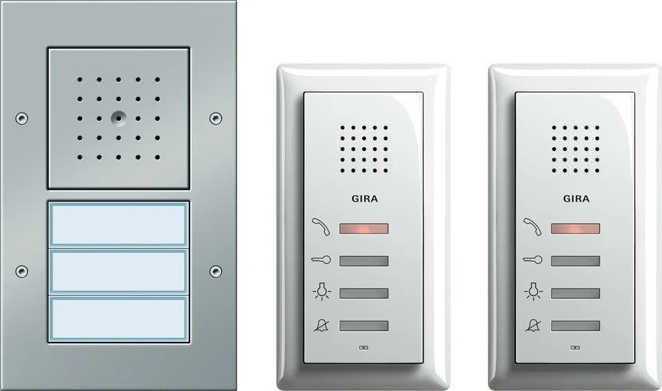 Gira Zweifamilienhaus-Paket Audio 2-Draht Türsprechanlage Alu Aufputz 49544