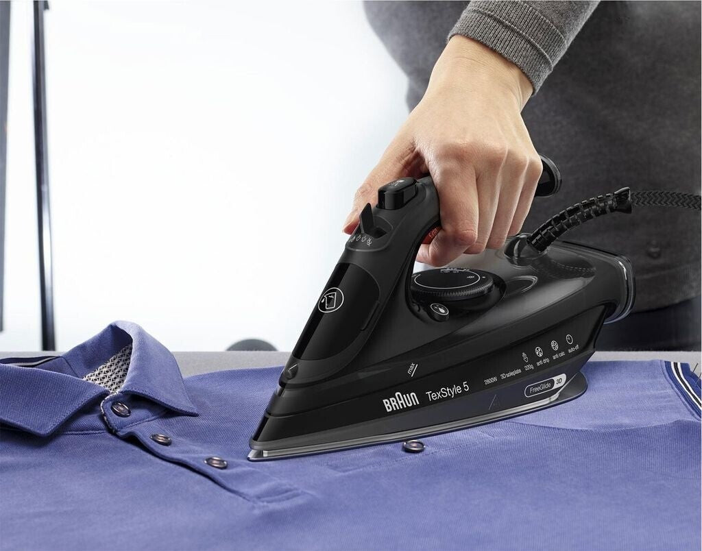 Braun TexStyle 5 SI 5088 BK Trocken- & Dampfbügeleisen EloxalPlus soleplate