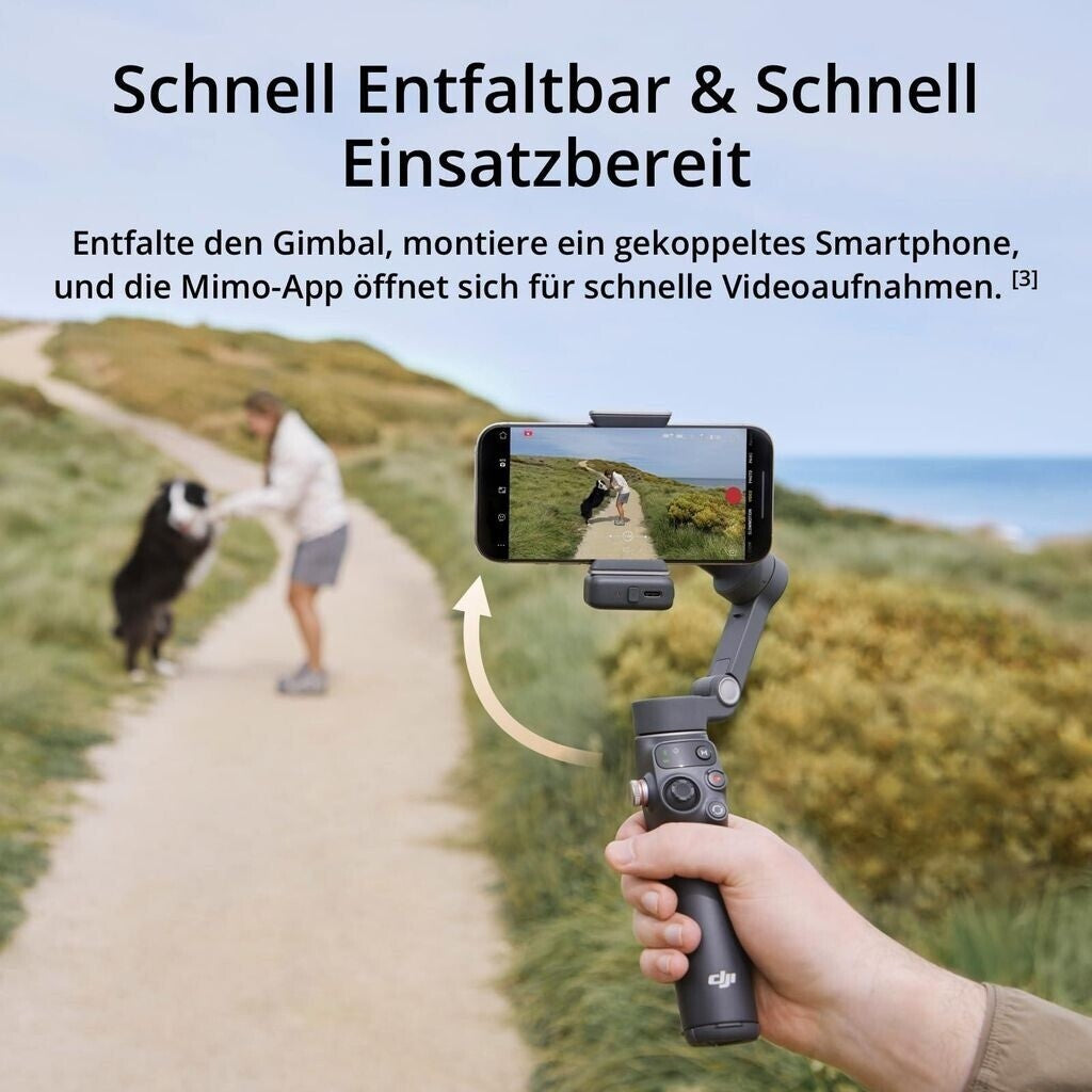 DJI Osmo Mobile 7P Gimbal-Stabilisator mit Verlängerungsstab & Stativ KI-Editor