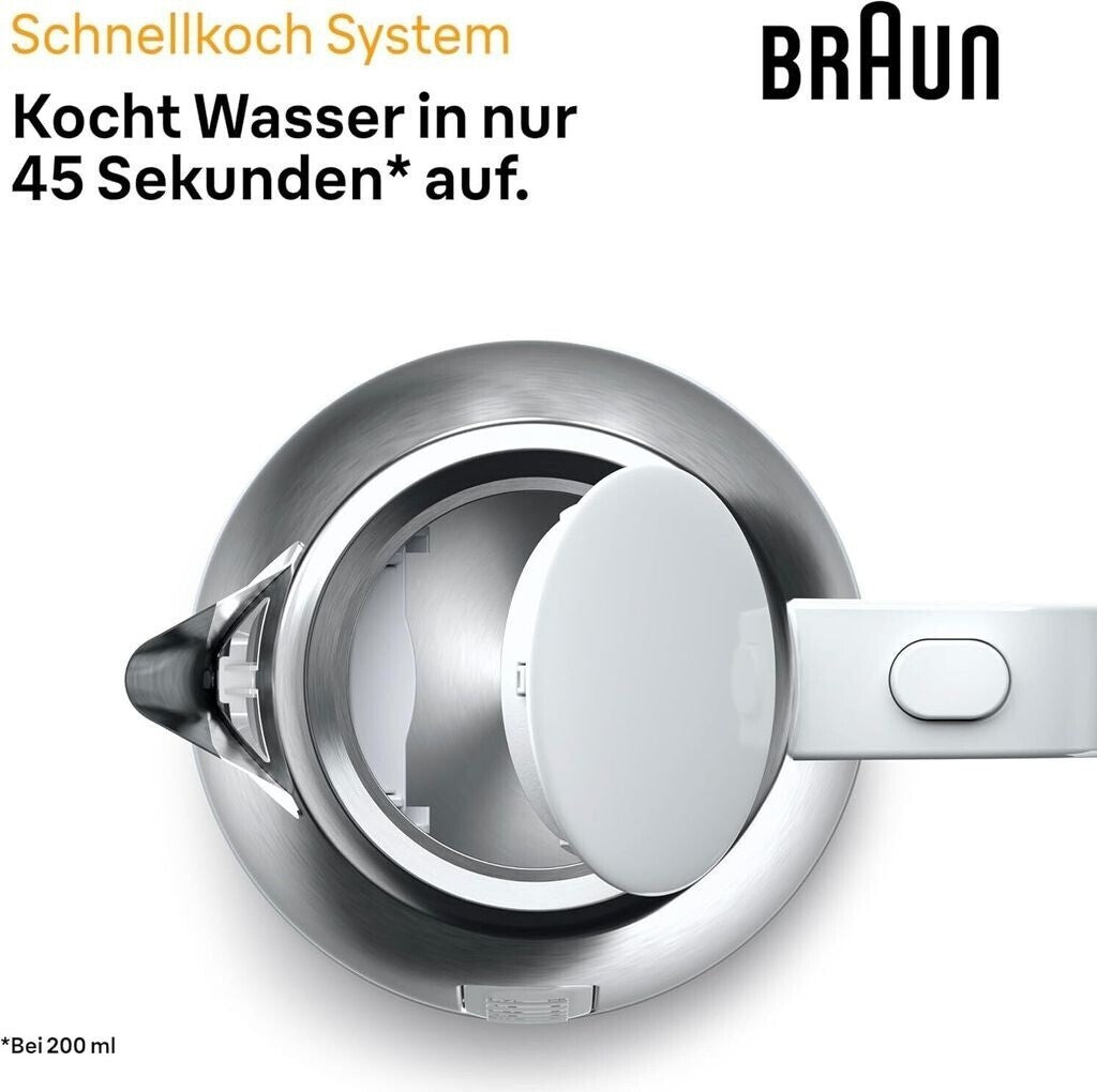 Braun WK1500WH PurShine Wasserkocher 1,7L 2200W Schnellkochsystem Weiß Küche