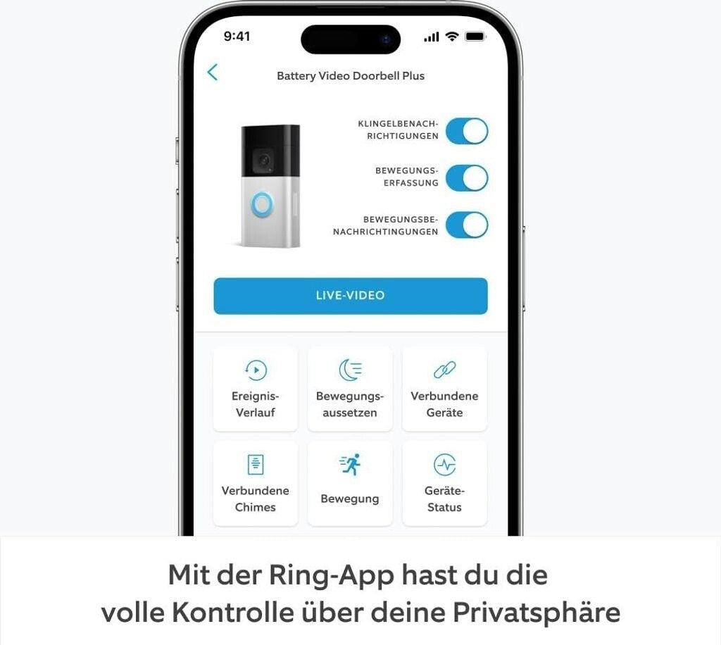 Ring Video Doorbell Plus Akku Türklingel Kamera 1536p B09WZBVWL9