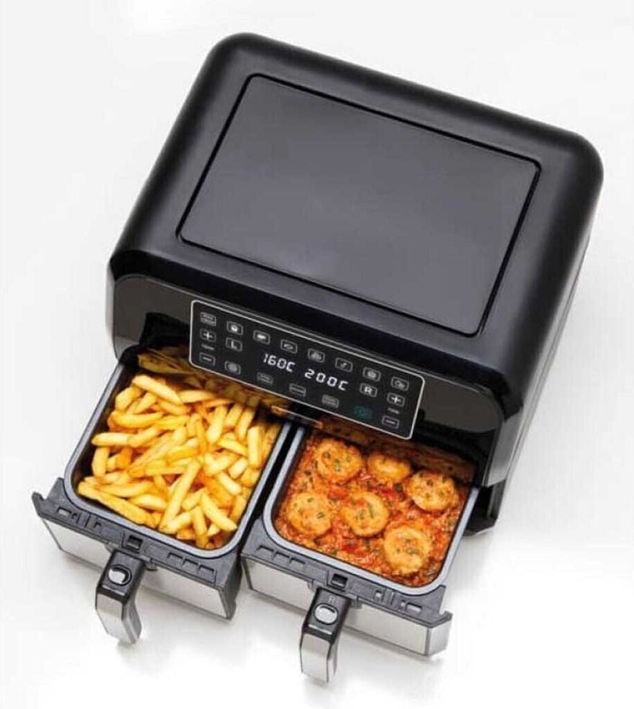 Kenwood kHealthy Fry Twin Airfryer HFM20.000MB 8L Dual Zone 8 Programme Schwarz