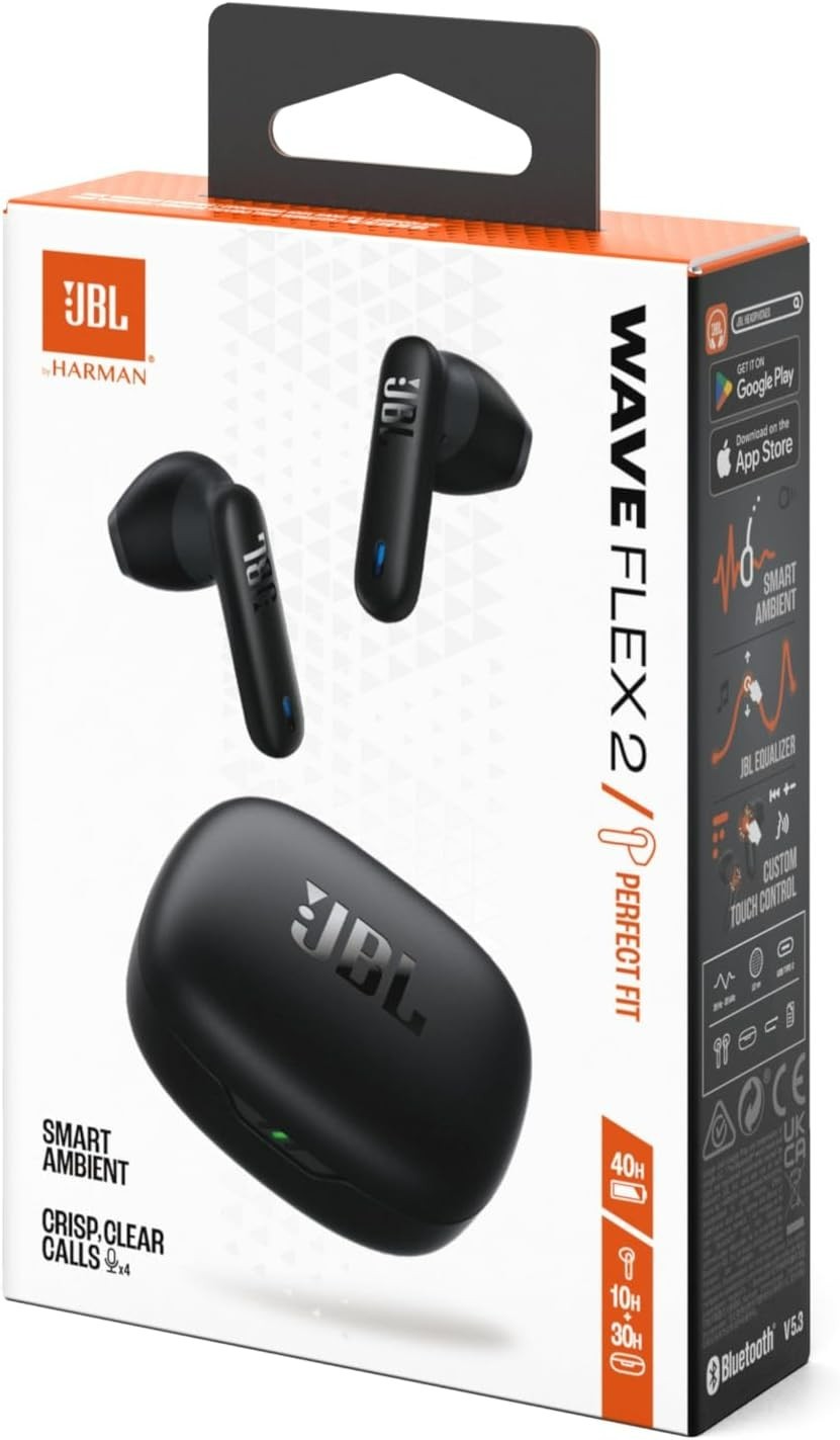 JBL Wave Flex 2 Perfect Fit Wireless Kopfhörer Bluetooth Smart Ambient Schwarz