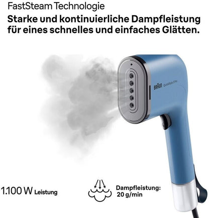 Braun QuickStyle 3 Pro GS3024BL Dampfglätter 1100W 22g min 120ml Blau Reise