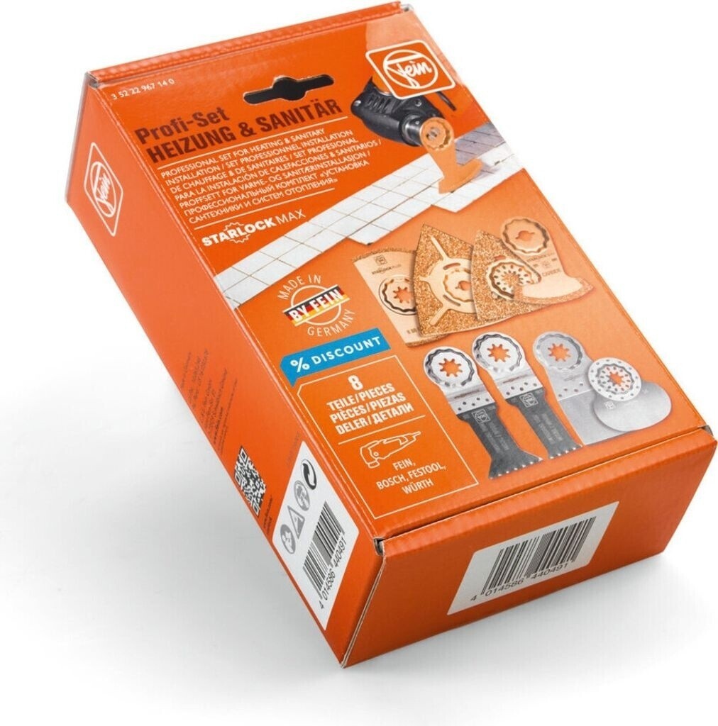 FEIN Profi-Set StarlockMax Heizung Sanitär 8 tlg Multitool Zubehör 35222967140