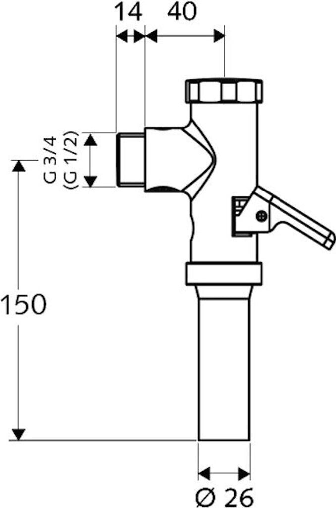 SCHELL WC Druckspüler - Chrom (022020699)  mit Hebel, verchromt( Neu & OVP)