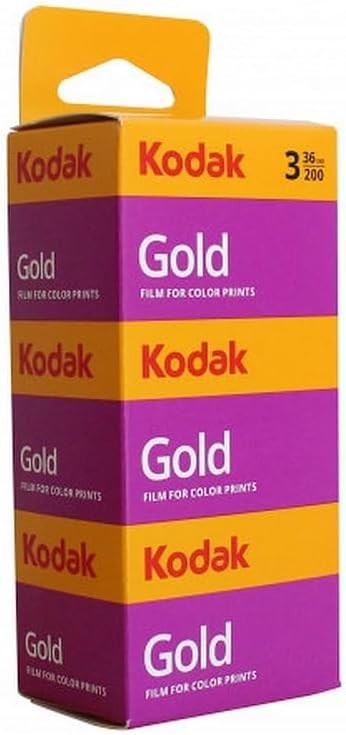 Kodak Gold 200 35mm Farbfilm 3er Pack ISO 200 – je 36 Aufnahmen, feine Körnung